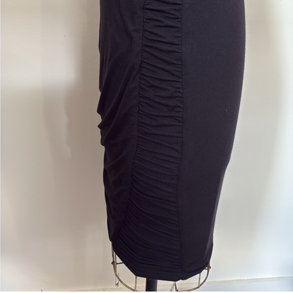 XOXO Pencil Skirt Black Knit Side Ruched Midi S - Picture 7 of 11